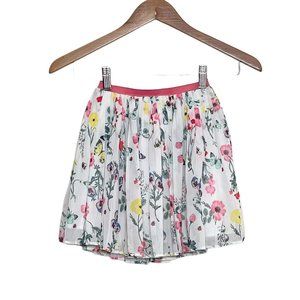 h&m skirt size 6-8 flowery white